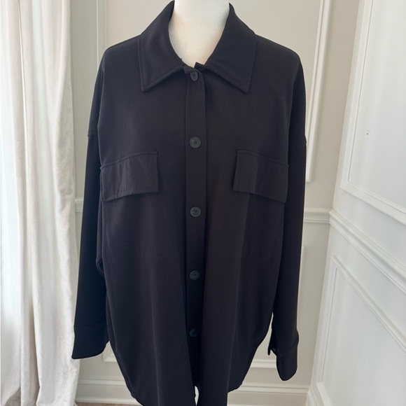 Zara Textured Weave Black OverShirt or Jacket - Picture 6 of 11